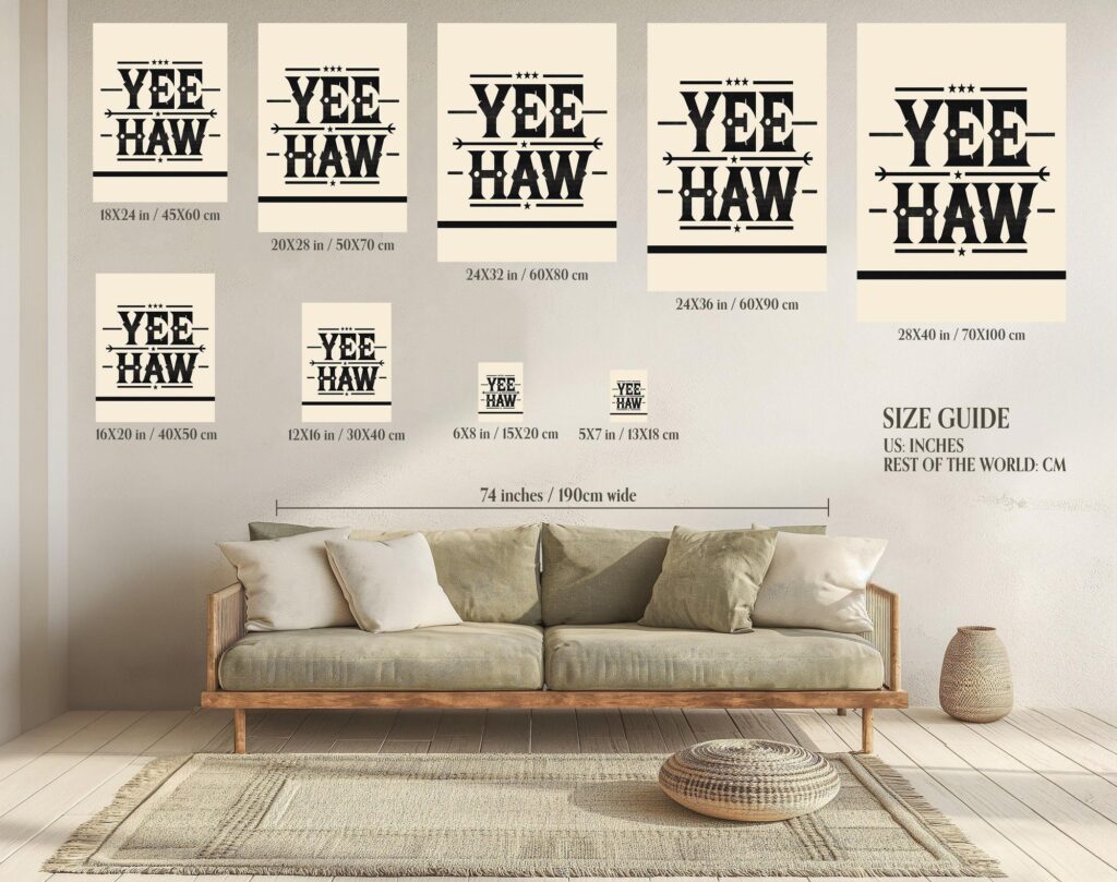 Yeehaw Typography Farmhouse Print