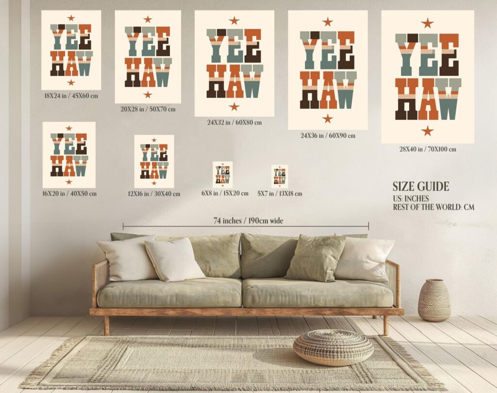 Yeehaw Western Typography Print