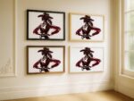 Abstract Cowgirl Silhouette Art Print