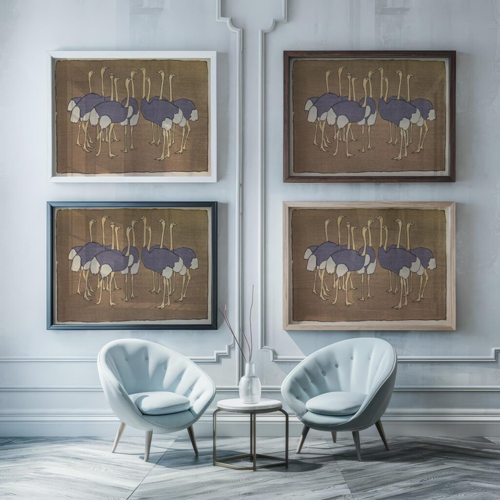 Asai Chu Ostriches Art Print