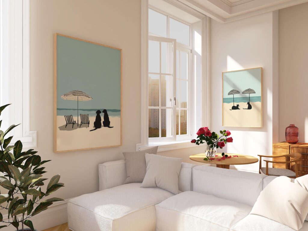 Beach Pets Art Print Set