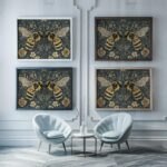 Bees Botanical Print