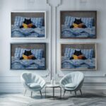 Black Cat Bed Reading Print