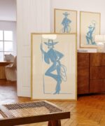 Blue Cowgirl Set of 3 Prints