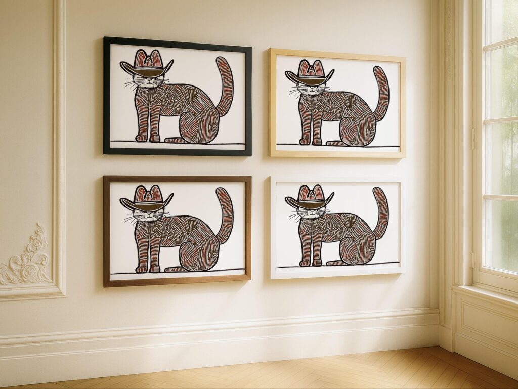 Boho Western Cat Print