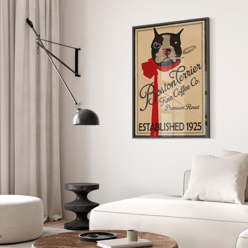 Boston Terrier Coffee Poster