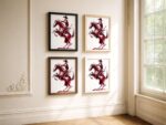 Burgundy Bucking Bronco Art Print