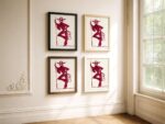 Burgundy Cowgirl Line Art Print
