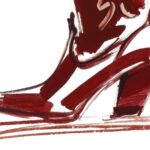 Burgundy Cowgirl Silhouette Art Prints