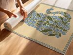 Cat Made of Blue Forget Me Not Flowers Print