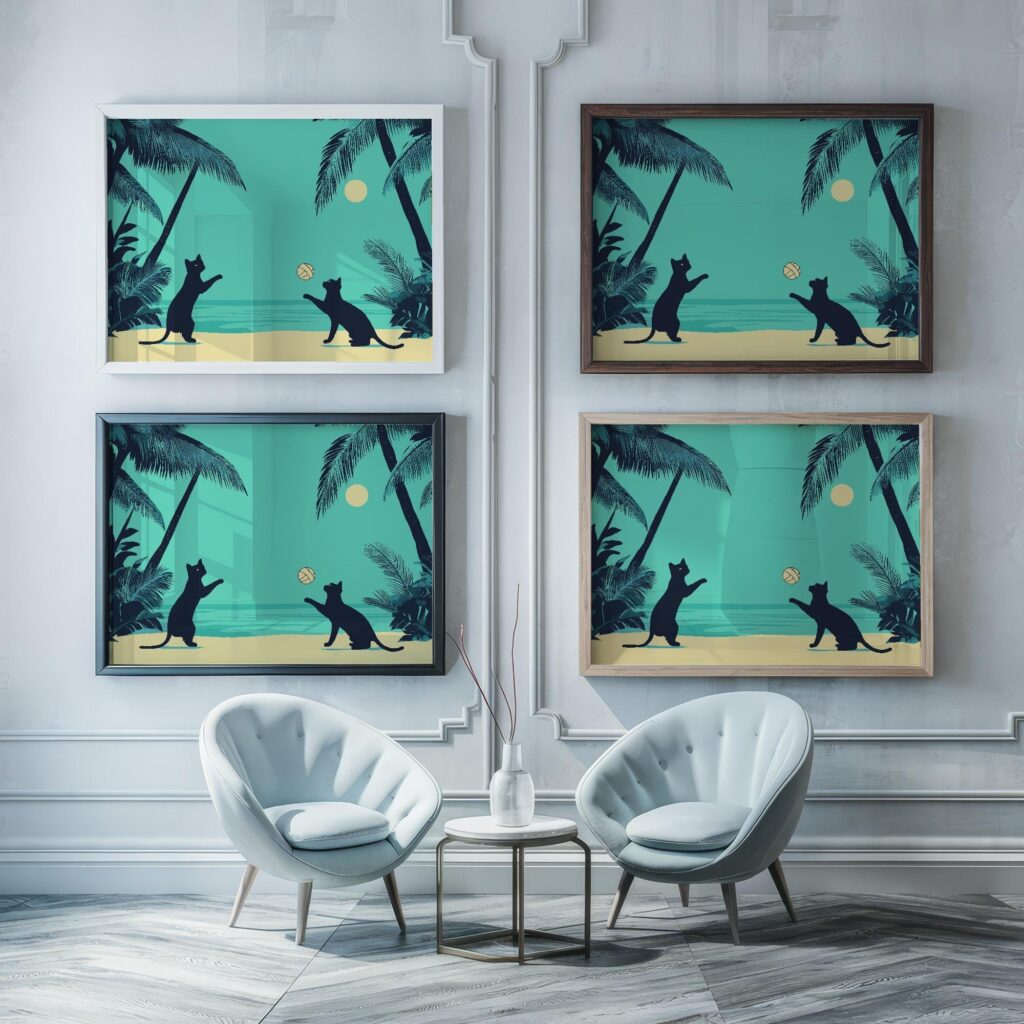 Cats Beach Volleyball Print
