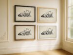 Cowboy Cat Line Art Print