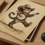 Cowboy Cat Print