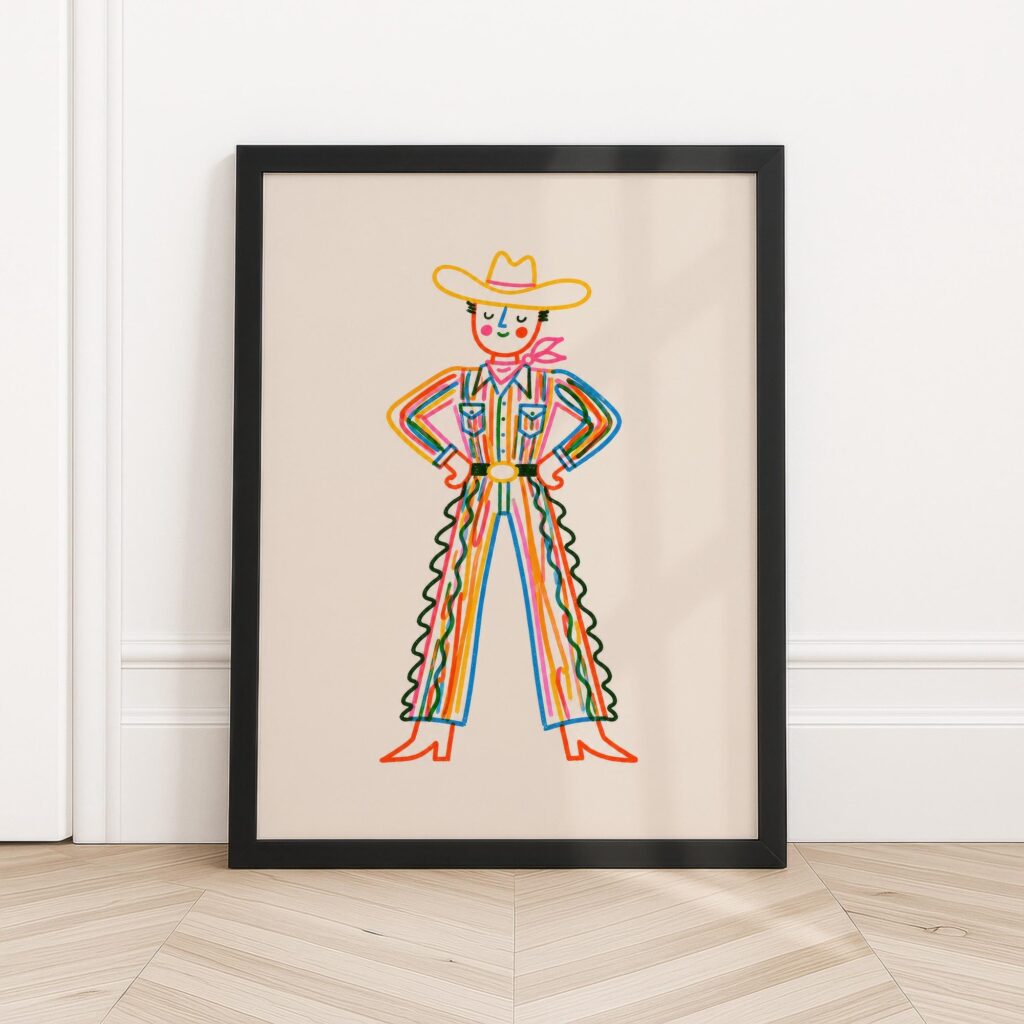 Cowboy Cowgirl Print Set
