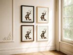 Cowgirl Lasso Silhouette Modern Western Art Print Woman Poster