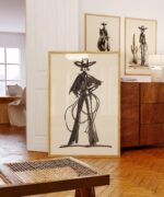 Cowgirl Line Art Print Set