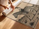 Cowgirl Riding a Zebra in the Desert Print