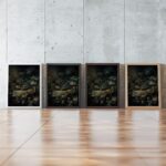 Dark Botanical Salamander Print