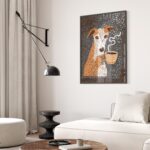 Dog Drinking Coffee Wall Art