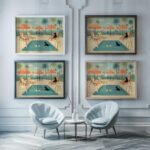 Dogs at Pool Print