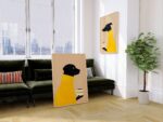 Dogs Drinking Coffee Art Print Set of 2