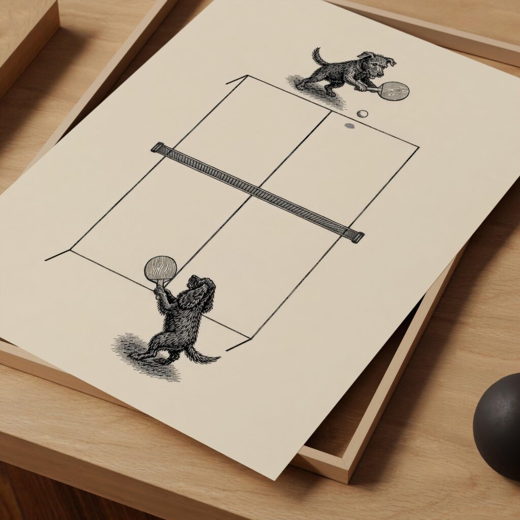 Dogs Playing Ping Pong Print