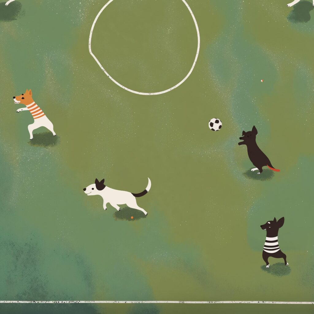 Dogs Playing Soccer Print