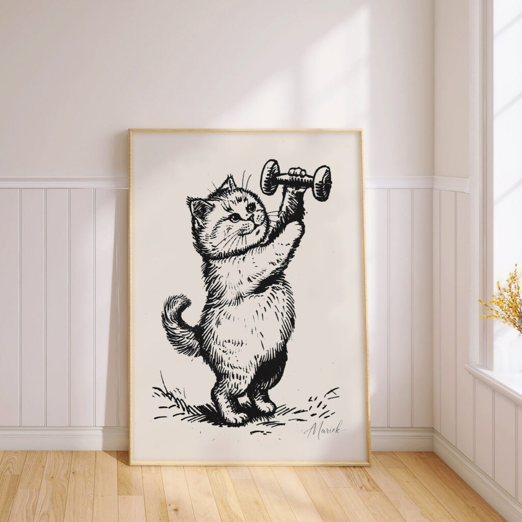 Fitness Cat Print