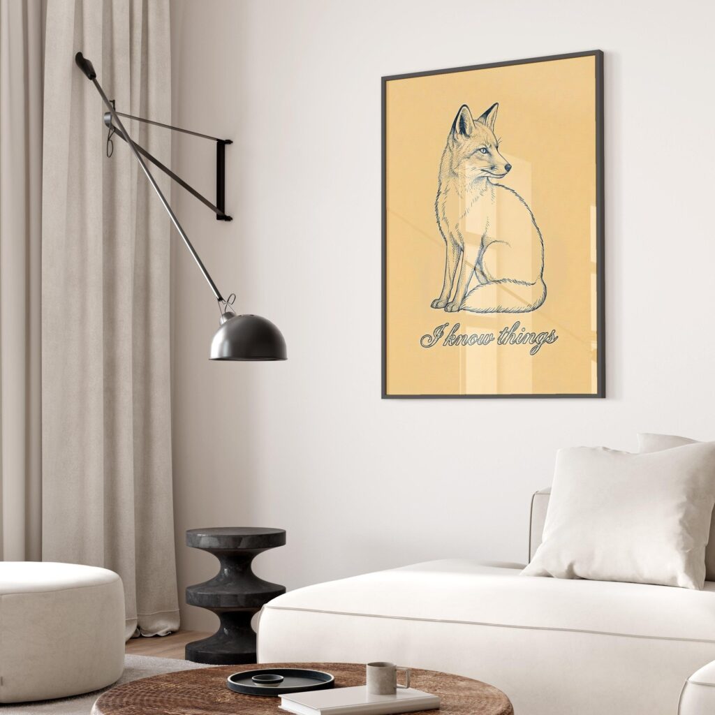Fox I Know Things Vintage Ink Illustration Art Print