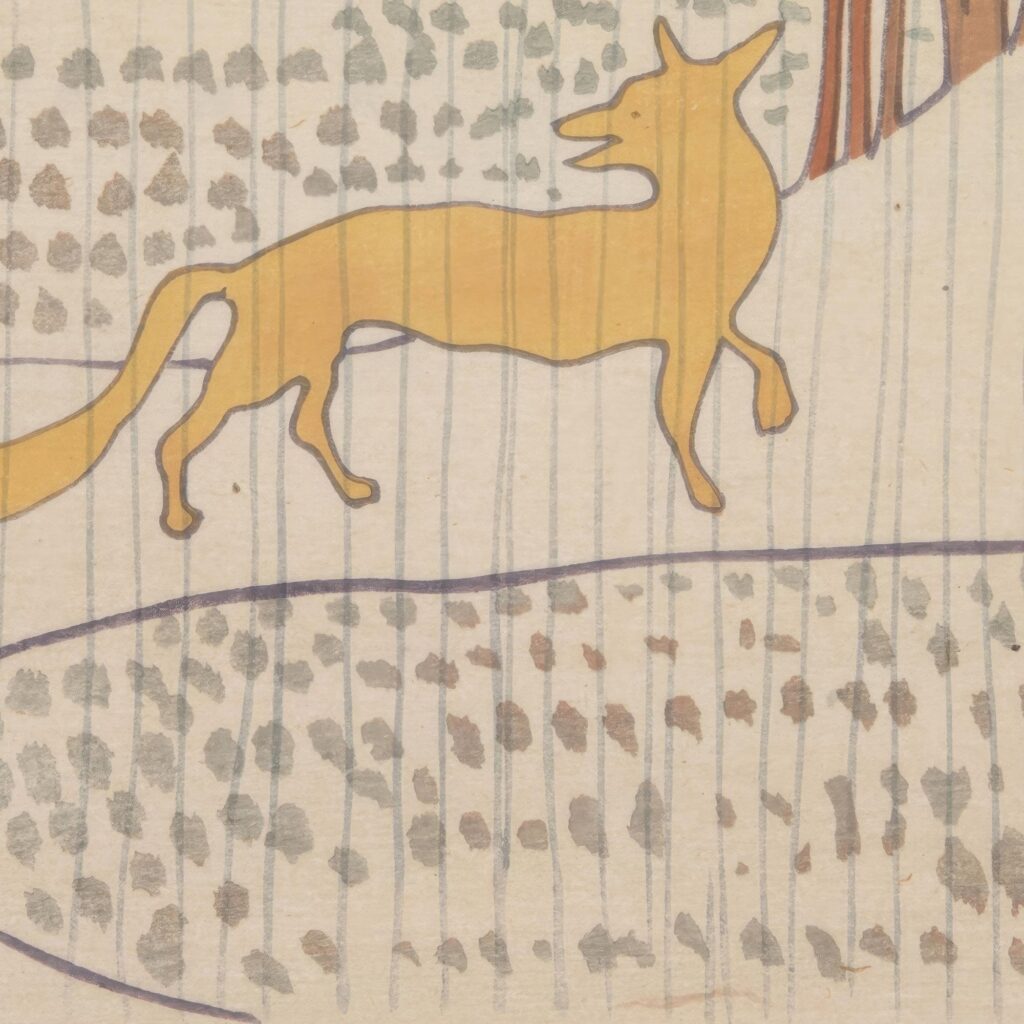 Fox in the Rain Nursery Art Print