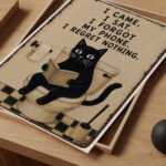 Funny Black Cat Toilet Print