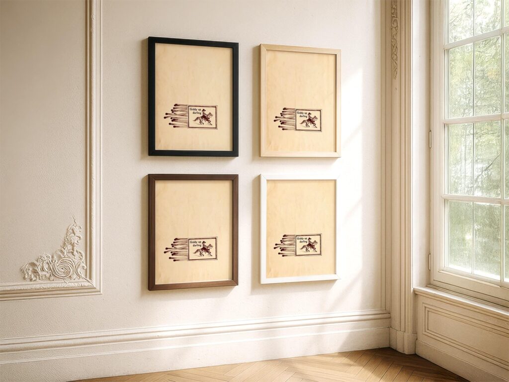 Giddy Up Darling Cowgirl Matchbox Print