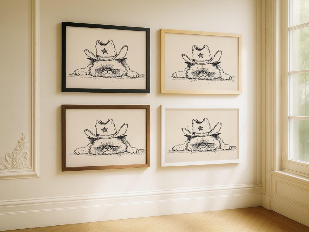 Grumpy Cowboy Cat Sheriff Print