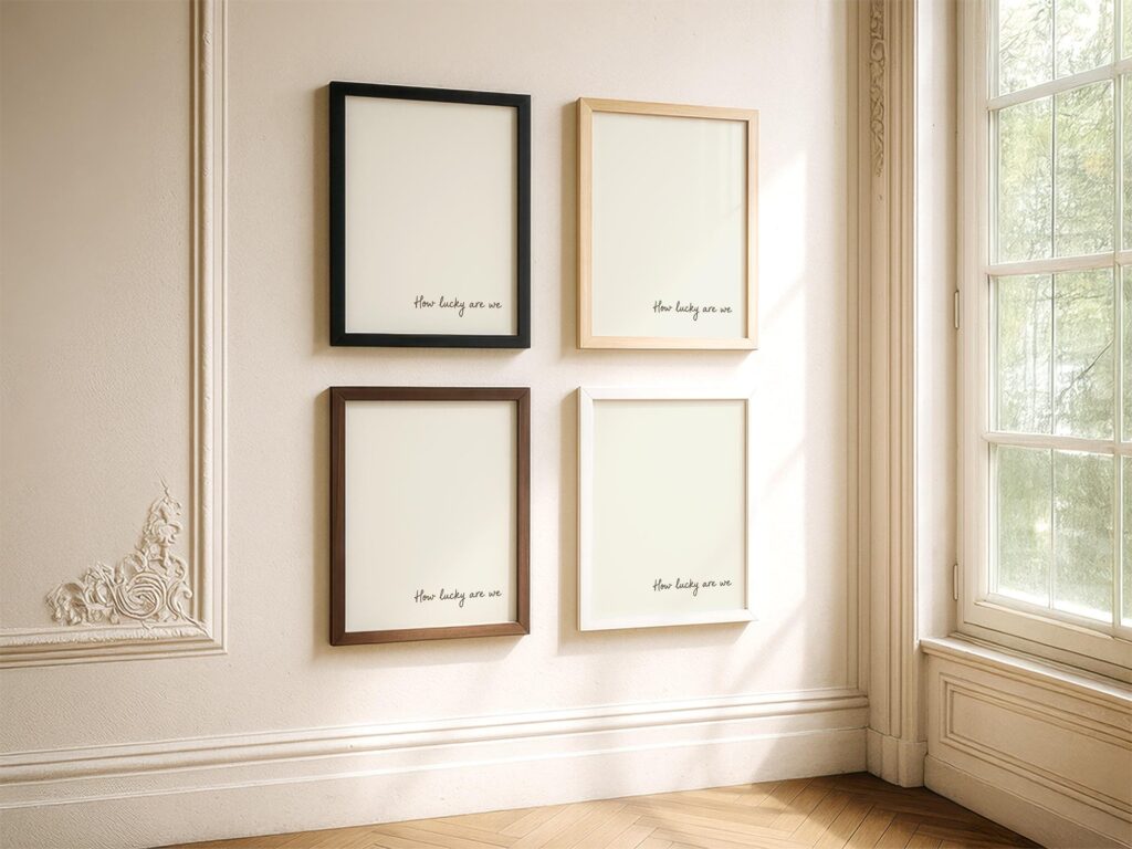 How Lucky Are We Quote Minimalist Neutral Print