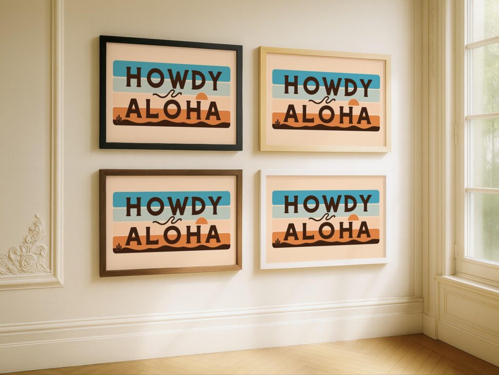 Howdy Aloha Typography Art Print