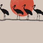 Japandi Stork Print