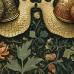 Kissing Snails Dark Floral Art Print