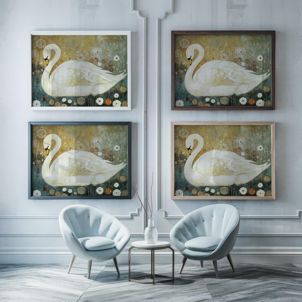 Klimt Swan Print