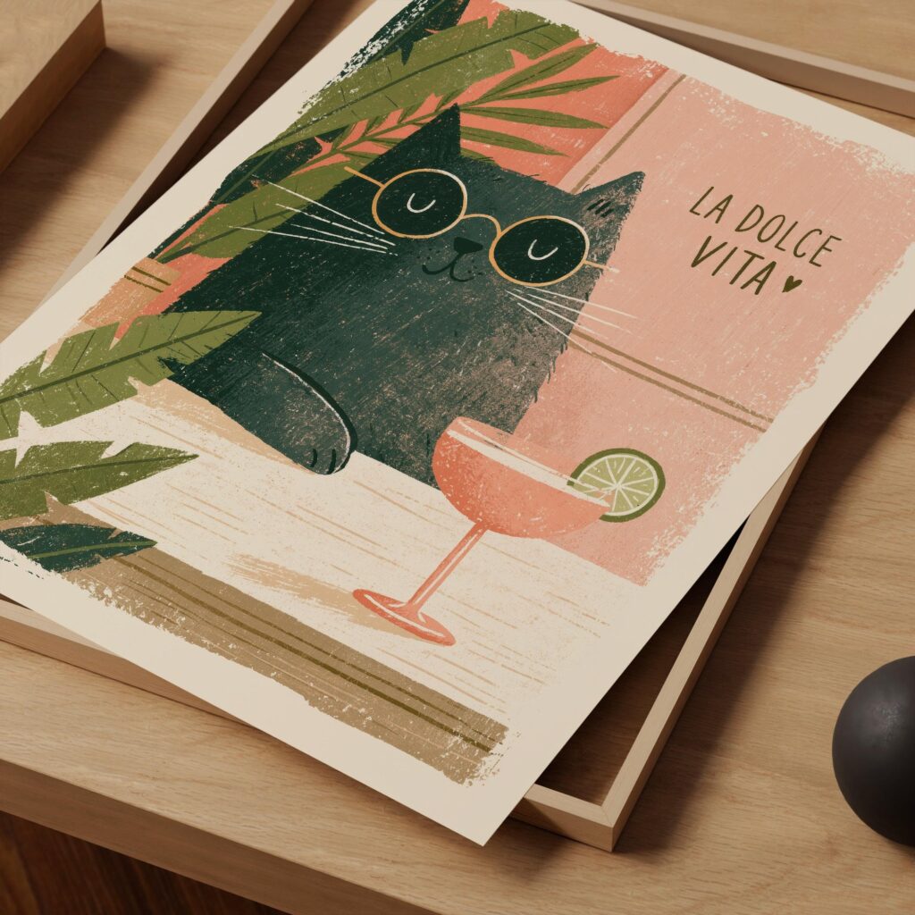 La Dolce Vita Cat Print