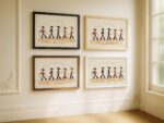 Line Dancing Cowgirls Art Print