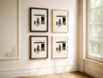 Minimal Western Cowgirl Horse Sketch Wall Print