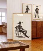 Minimalist Cowboy Wall Art Set of 3