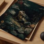 Moody Frog in Forest Oil Painting Print