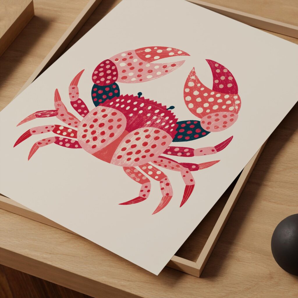 Pink Crab Print