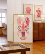 Pink Sea Creatures Print Set