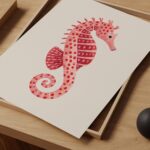 Pink Seahorse Print