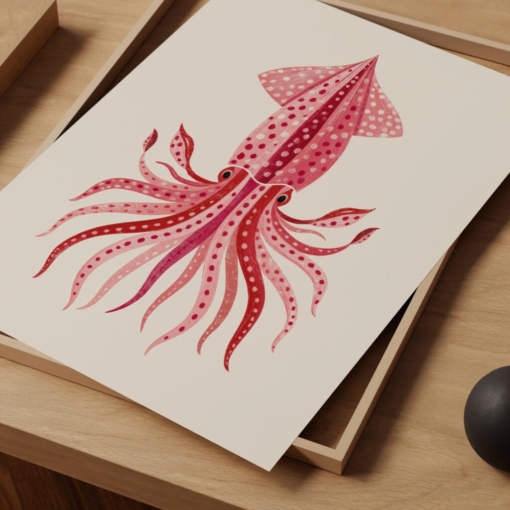 Pink Squid Print