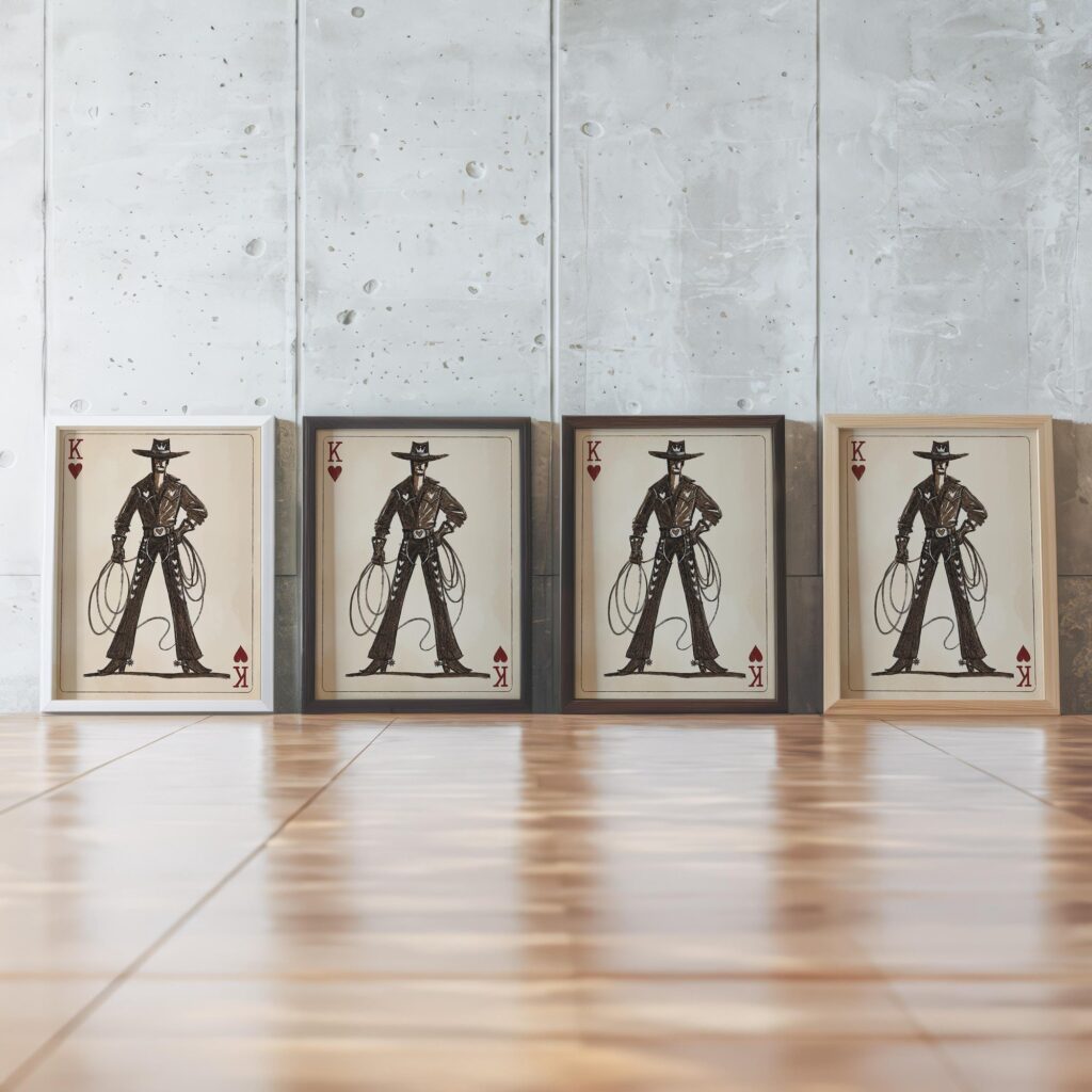 Playing Card Western Art Prints Set of 2
