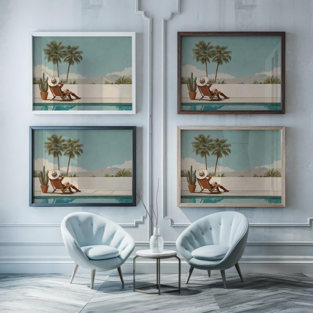 Poolside Cowgirl Art Print