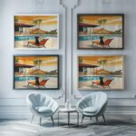 Pug Poolside Art Print